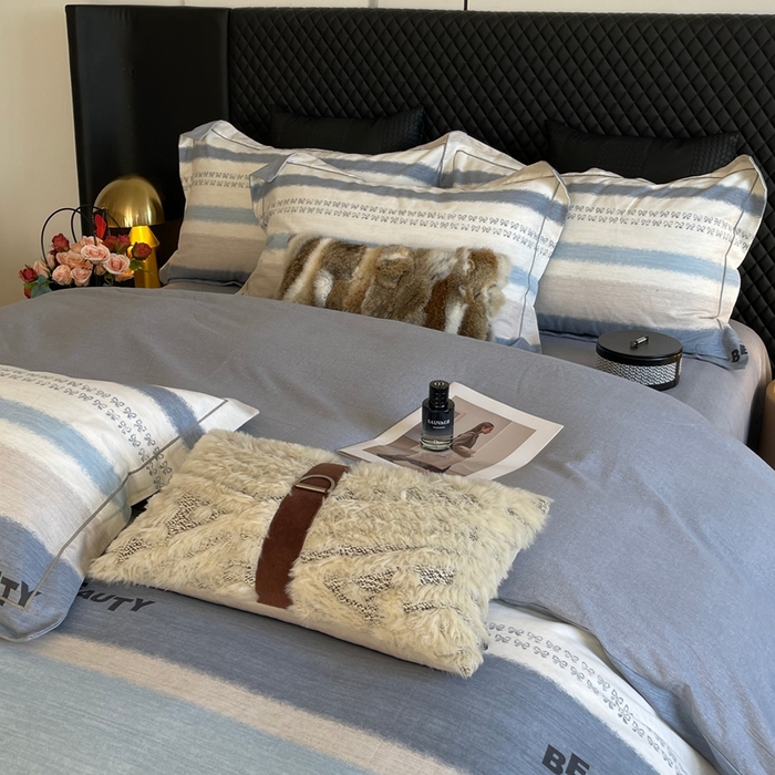 91家纺网 家纺一手货源 找家纺 莱豫家纺 2025新款全棉100%纯棉加厚磨毛四件套 信条主义蓝