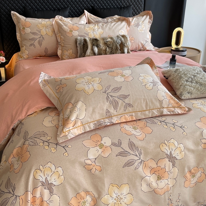 91家纺网 家纺一手货源 找家纺 莱豫家纺 2025新款全棉100%纯棉加厚磨毛四件套 珍妮花园