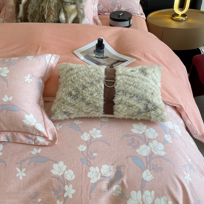 91家纺网 家纺一手货源 找家纺 莱豫家纺 2025新款全棉100%纯棉加厚磨毛四件套 瑶花枝