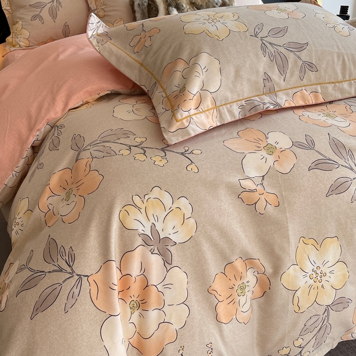 91家纺网 家纺一手货源 找家纺 莱豫家纺 2025新款全棉100%纯棉加厚磨毛四件套 珍妮花园