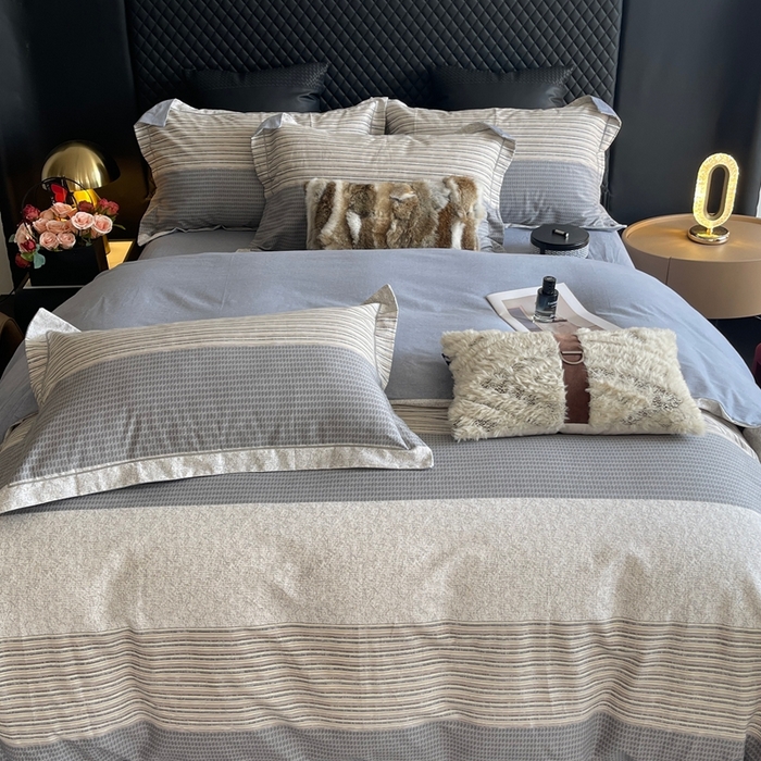 91家纺网 家纺一手货源 找家纺 莱豫家纺 2025新款全棉100%纯棉加厚磨毛四件套 亚马逊咖