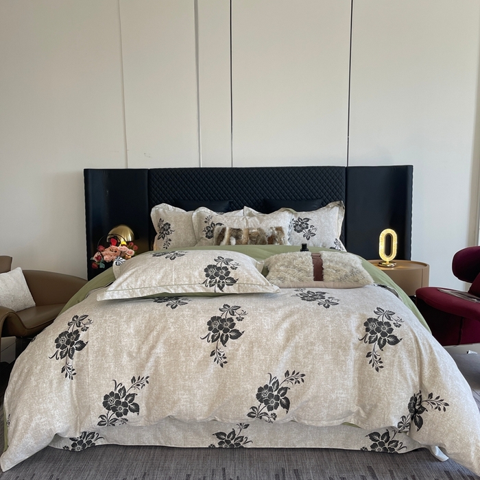 91家纺网 家纺一手货源 找家纺 莱豫家纺 2025新款全棉100%纯棉加厚磨毛四件套 薇薇安