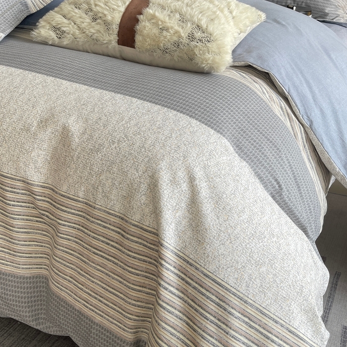 91家纺网 家纺一手货源 找家纺 莱豫家纺 2025新款全棉100%纯棉加厚磨毛四件套 亚马逊咖