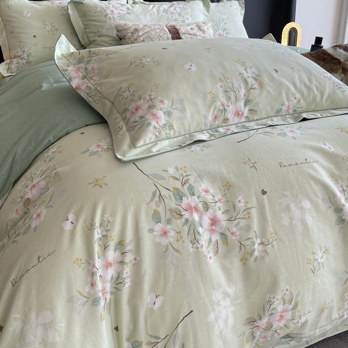 91家纺网 家纺一手货源 找家纺 莱豫家纺 2025新款全棉100%纯棉加厚磨毛四件套 露茜