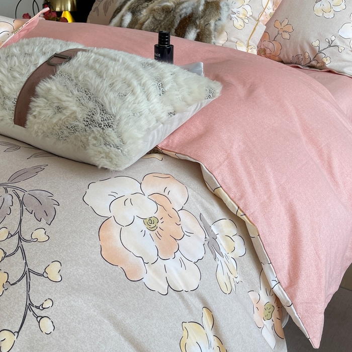 91家纺网 家纺一手货源 找家纺 莱豫家纺 2025新款全棉100%纯棉加厚磨毛四件套 珍妮花园