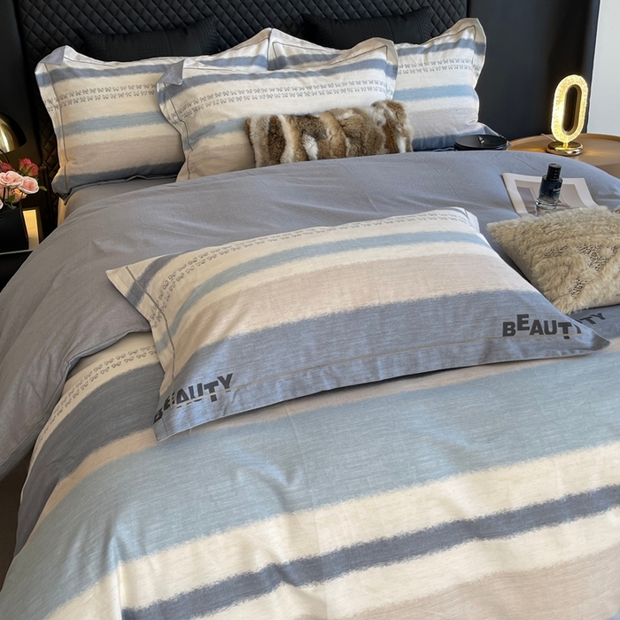 91家纺网 家纺一手货源 找家纺 莱豫家纺 2025新款全棉100%纯棉加厚磨毛四件套 信条主义蓝