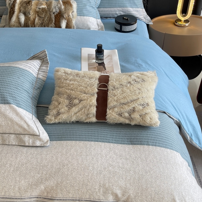 91家纺网 家纺一手货源 找家纺 莱豫家纺 2025新款全棉100%纯棉加厚磨毛四件套 亚马逊蓝