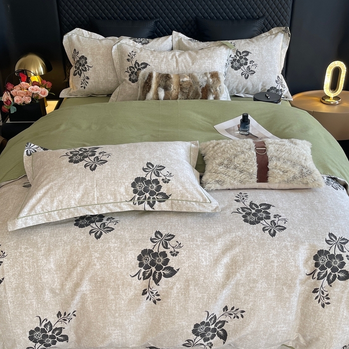 91家纺网 家纺一手货源 找家纺 莱豫家纺 2025新款全棉100%纯棉加厚磨毛四件套 薇薇安