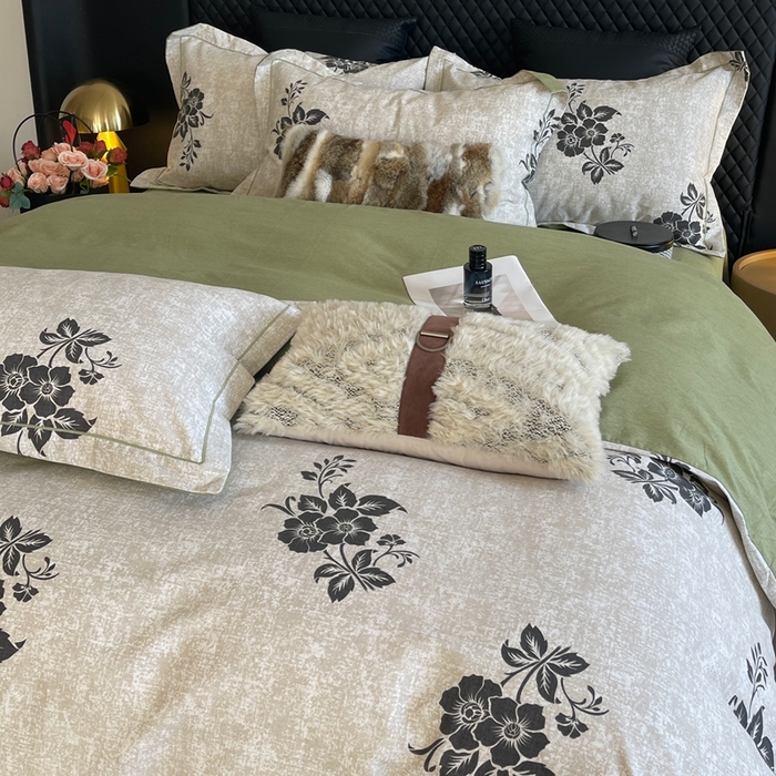 91家纺网 家纺一手货源 找家纺 莱豫家纺 2025新款全棉100%纯棉加厚磨毛四件套 薇薇安