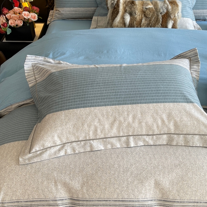 91家纺网 家纺一手货源 找家纺 莱豫家纺 2025新款全棉100%纯棉加厚磨毛四件套 亚马逊蓝