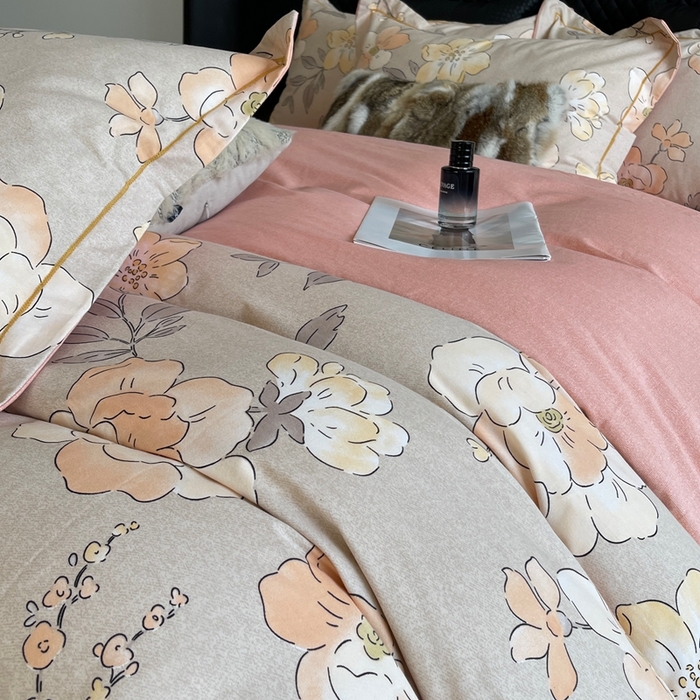 91家纺网 家纺一手货源 找家纺 莱豫家纺 2025新款全棉100%纯棉加厚磨毛四件套 珍妮花园