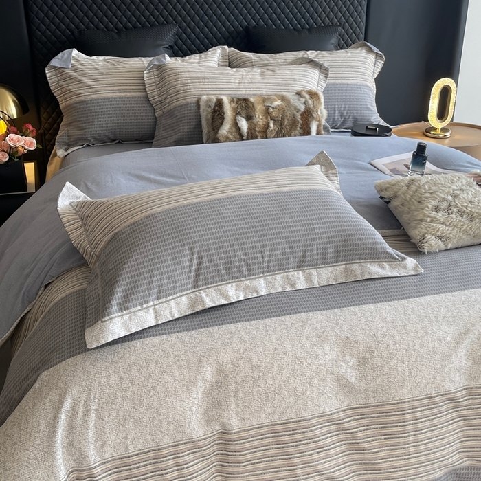 91家纺网 家纺一手货源 找家纺 莱豫家纺 2025新款全棉100%纯棉加厚磨毛四件套 亚马逊咖