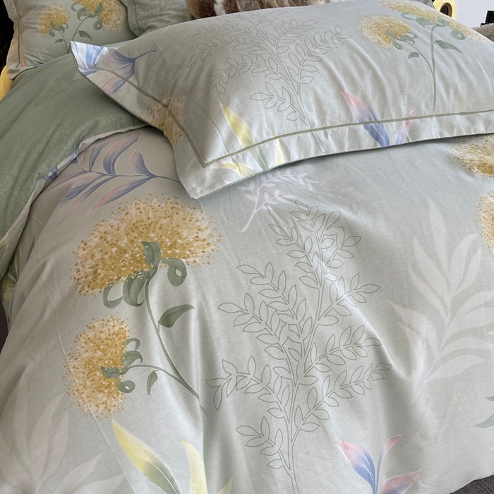 91家纺网 家纺一手货源 找家纺 莱豫家纺 2025新款全棉100%纯棉加厚磨毛四件套 花语绣球