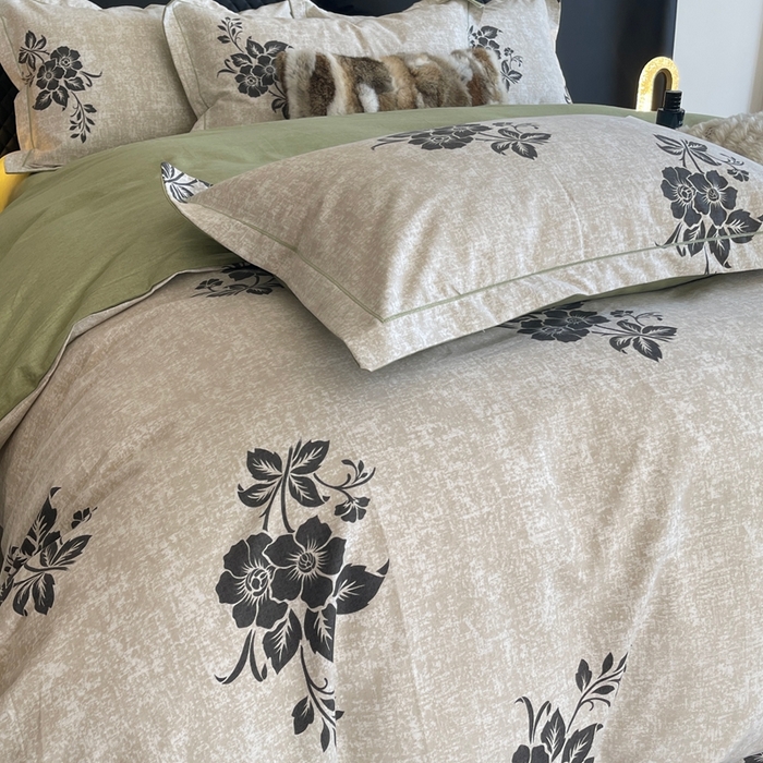 91家纺网 家纺一手货源 找家纺 莱豫家纺 2025新款全棉100%纯棉加厚磨毛四件套 薇薇安