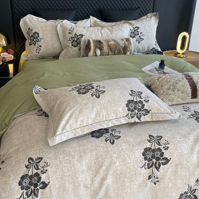 91家纺网 家纺一手货源 找家纺 莱豫家纺 2025新款全棉100%纯棉加厚磨毛四件套 薇薇安