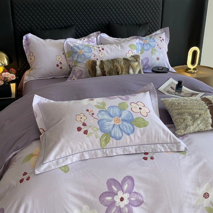 91家纺网 家纺一手货源 找家纺 莱豫家纺 2025新款全棉100%纯棉加厚磨毛四件套 花之盛宴