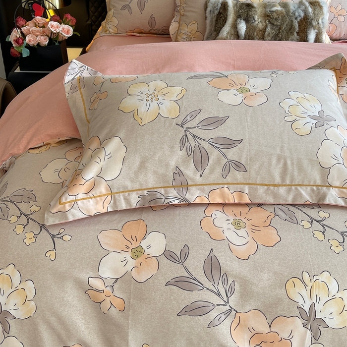 91家纺网 家纺一手货源 找家纺 莱豫家纺 2025新款全棉100%纯棉加厚磨毛四件套 珍妮花园