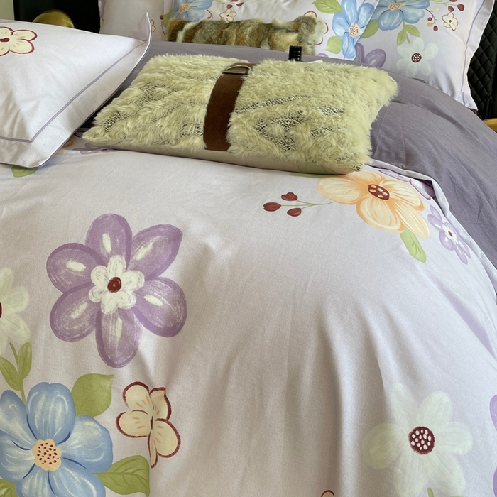 91家纺网 家纺一手货源 找家纺 莱豫家纺 2025新款全棉100%纯棉加厚磨毛四件套 花之盛宴