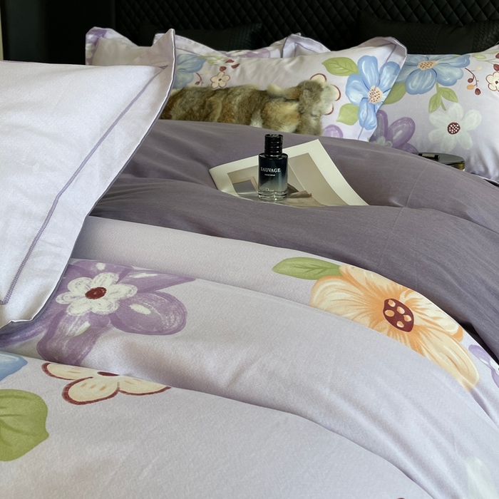 91家纺网 家纺一手货源 找家纺 莱豫家纺 2025新款全棉100%纯棉加厚磨毛四件套 花之盛宴