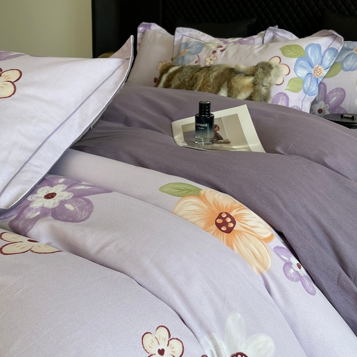 91家纺网 家纺一手货源 找家纺 莱豫家纺 2025新款全棉100%纯棉加厚磨毛四件套 花之盛宴