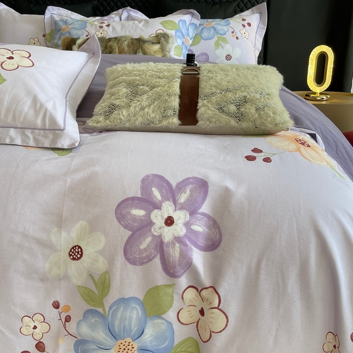 91家纺网 家纺一手货源 找家纺 莱豫家纺 2025新款全棉100%纯棉加厚磨毛四件套 花之盛宴