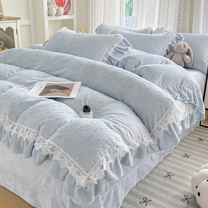 91家纺网 家纺一手货源 找家纺 （总）锦格家纺 2024新款A类高克重牛奶绒四件套