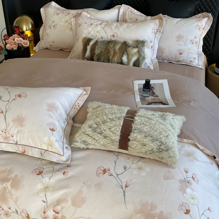 91家纺网 家纺一手货源 找家纺 莱豫家纺 2025新款全棉100%纯棉加厚磨毛四件套 云雨轩