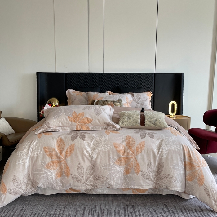 91家纺网 家纺一手货源 找家纺 莱豫家纺 2025新款全棉100%纯棉加厚磨毛四件套 香山红叶