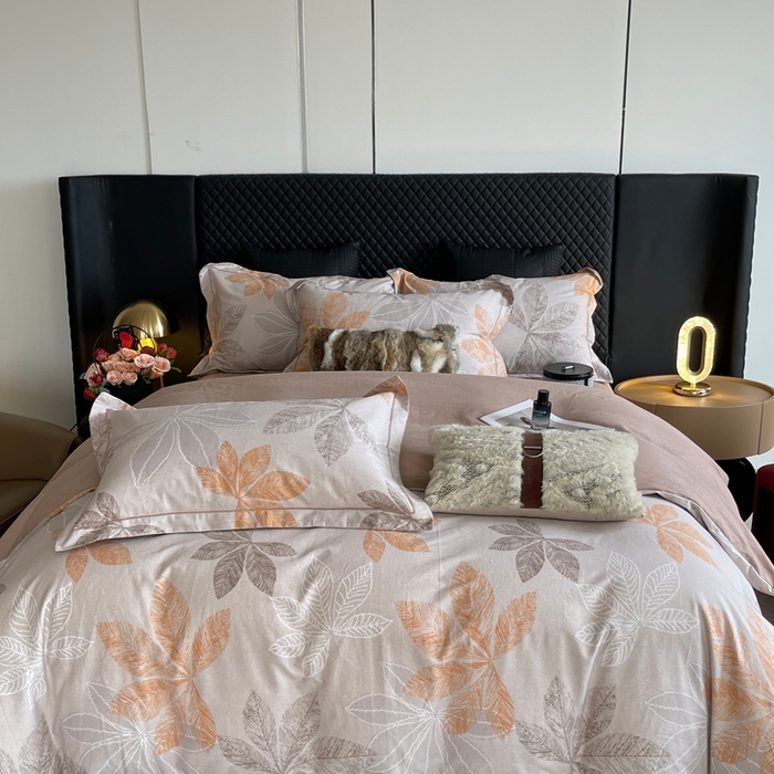 91家纺网 家纺一手货源 找家纺 莱豫家纺 2025新款全棉100%纯棉加厚磨毛四件套 香山红叶