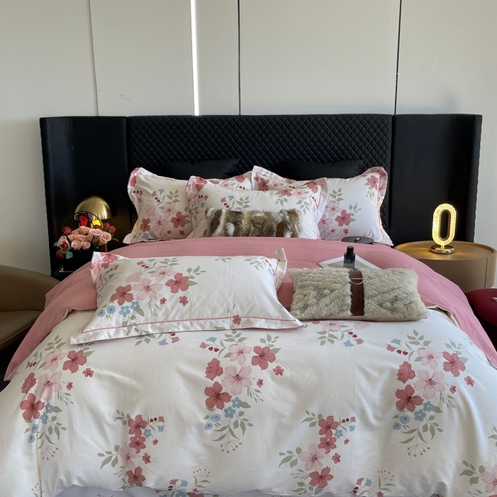 91家纺网 家纺一手货源 找家纺 莱豫家纺 2025新款全棉100%纯棉加厚磨毛四件套 雾里看花