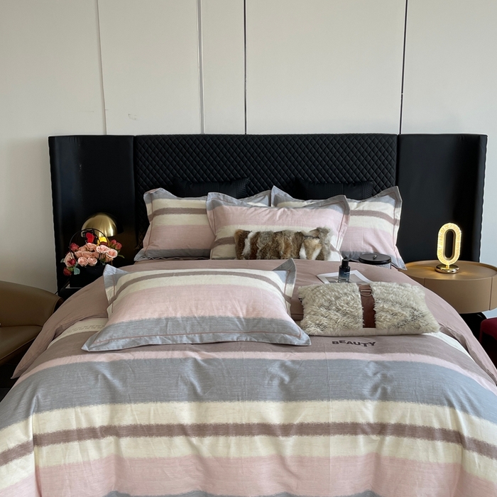 91家纺网 家纺一手货源 找家纺 莱豫家纺 2025新款全棉100%纯棉加厚磨毛四件套 信条主义粉