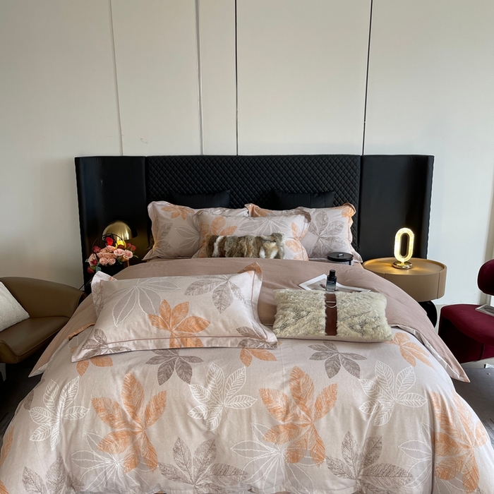 莱豫家纺 2025新款全棉100%纯棉加厚磨毛四件套 香山红叶