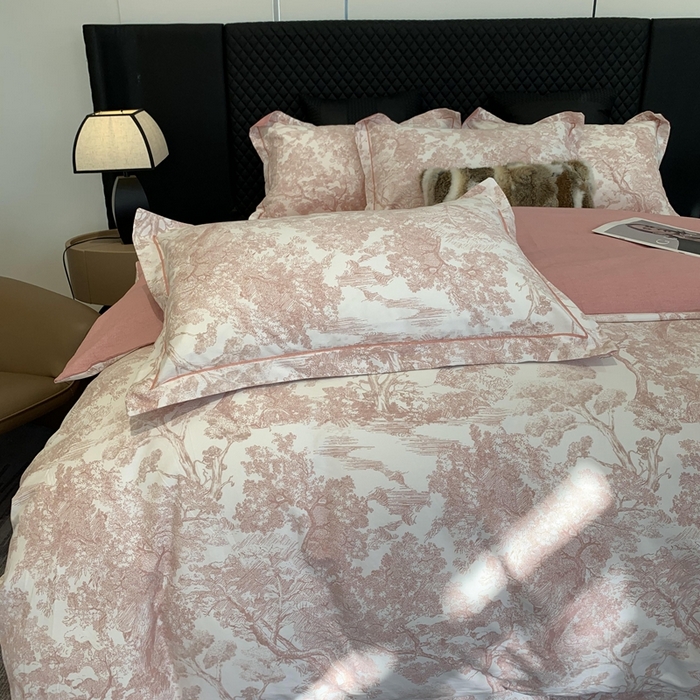 91家纺网 家纺一手货源 找家纺 莱豫家纺 2025新款全棉100%纯棉加厚磨毛四件套 沁语繁花