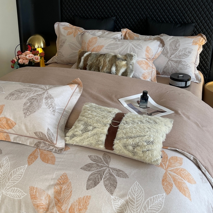 91家纺网 家纺一手货源 找家纺 莱豫家纺 2025新款全棉100%纯棉加厚磨毛四件套 香山红叶