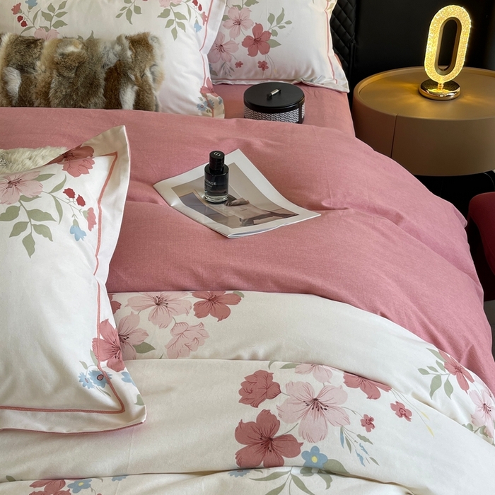 91家纺网 家纺一手货源 找家纺 莱豫家纺 2025新款全棉100%纯棉加厚磨毛四件套 雾里看花