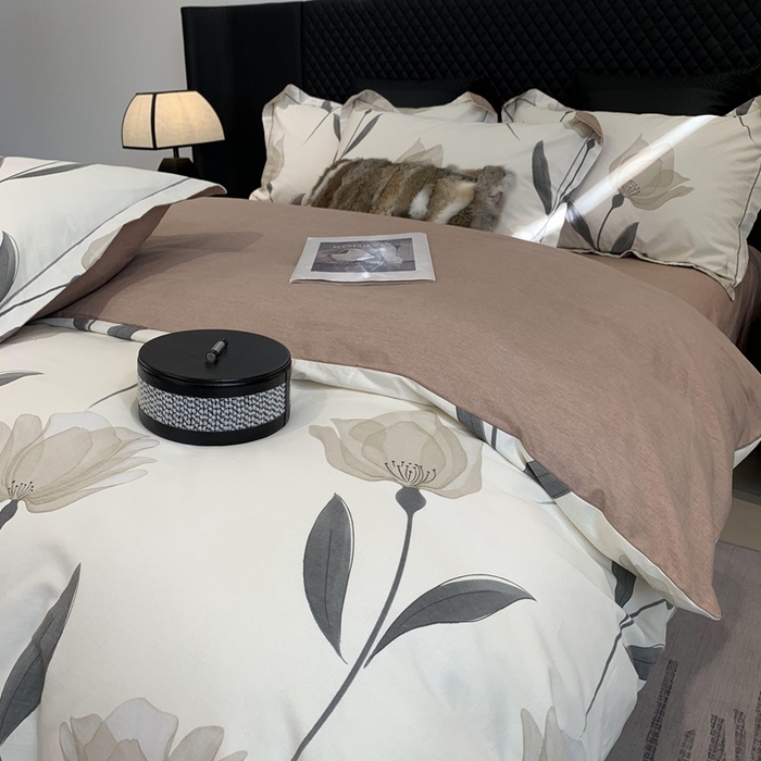 91家纺网 家纺一手货源 找家纺 莱豫家纺 2025新款全棉100%纯棉加厚磨毛四件套 花韵倾城