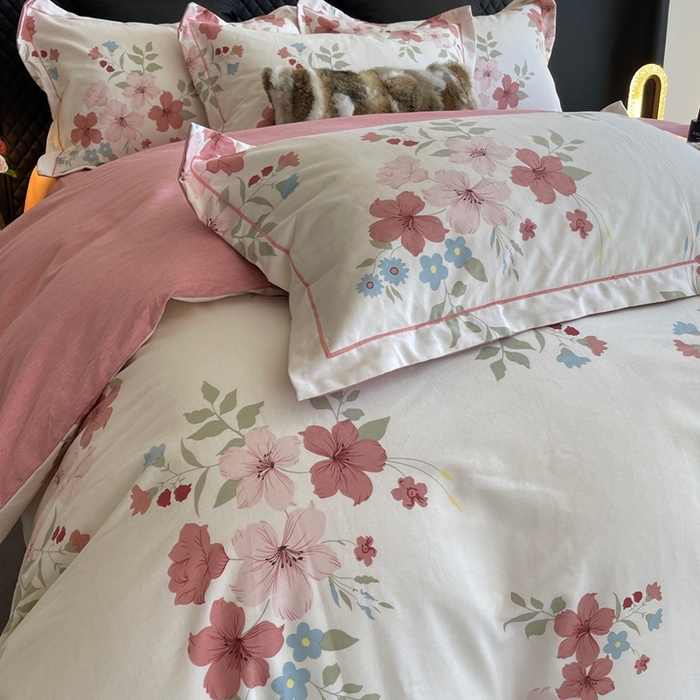 91家纺网 家纺一手货源 找家纺 莱豫家纺 2025新款全棉100%纯棉加厚磨毛四件套 雾里看花