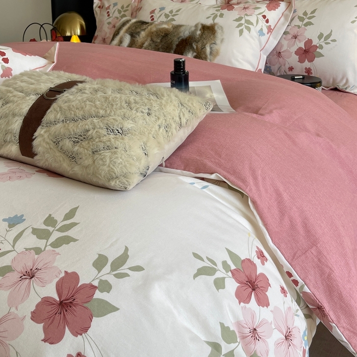 91家纺网 家纺一手货源 找家纺 莱豫家纺 2025新款全棉100%纯棉加厚磨毛四件套 雾里看花