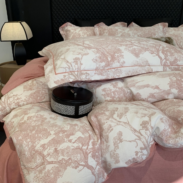 91家纺网 家纺一手货源 找家纺 莱豫家纺 2025新款全棉100%纯棉加厚磨毛四件套 沁语繁花