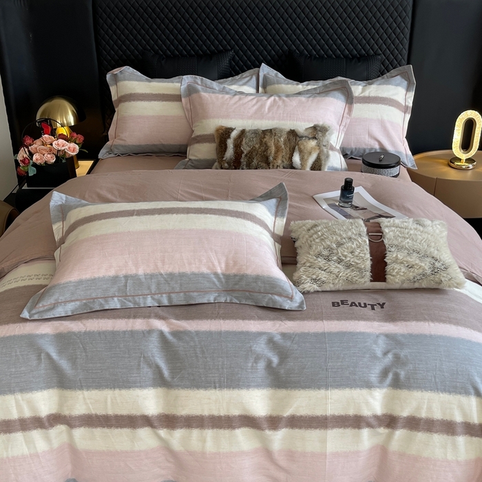 91家纺网 家纺一手货源 找家纺 莱豫家纺 2025新款全棉100%纯棉加厚磨毛四件套 信条主义粉