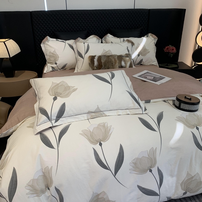 91家纺网 家纺一手货源 找家纺 莱豫家纺 2025新款全棉100%纯棉加厚磨毛四件套 花韵倾城