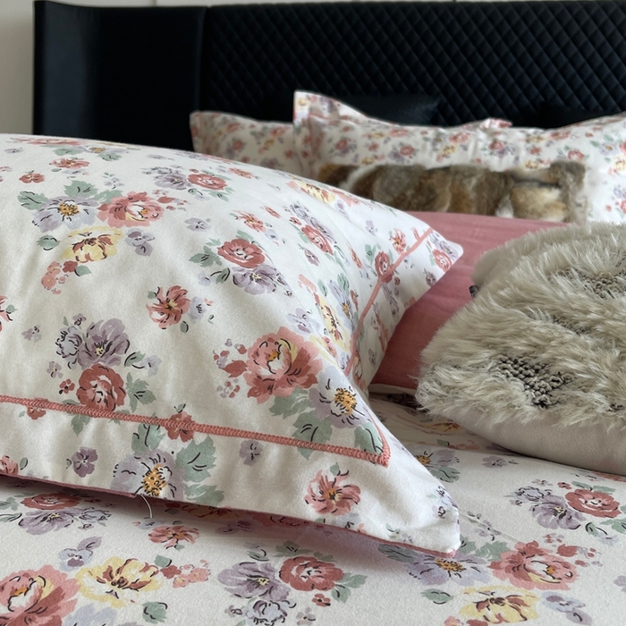 91家纺网 家纺一手货源 找家纺 莱豫家纺 2025新款全棉100%纯棉加厚磨毛四件套 花意粉