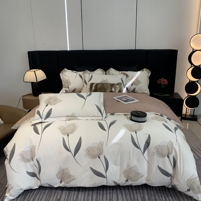 莱豫家纺 2025新款全棉100%纯棉加厚磨毛四件套 花韵倾城