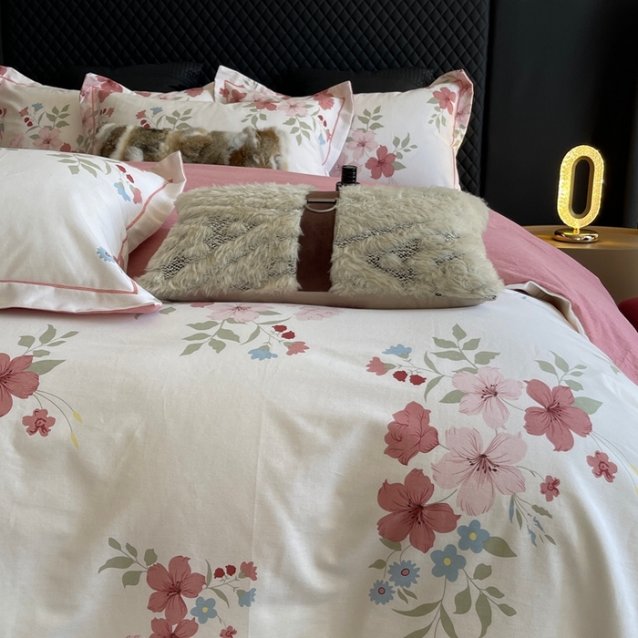 91家纺网 家纺一手货源 找家纺 莱豫家纺 2025新款全棉100%纯棉加厚磨毛四件套 雾里看花