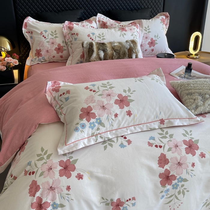 91家纺网 家纺一手货源 找家纺 莱豫家纺 2025新款全棉100%纯棉加厚磨毛四件套 雾里看花