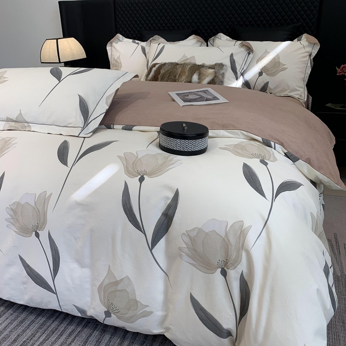 91家纺网 家纺一手货源 找家纺 莱豫家纺 2025新款全棉100%纯棉加厚磨毛四件套 花韵倾城