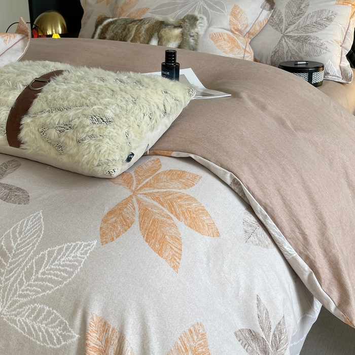 91家纺网 家纺一手货源 找家纺 莱豫家纺 2025新款全棉100%纯棉加厚磨毛四件套 香山红叶