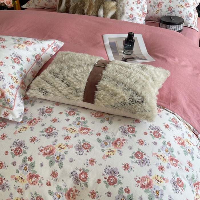 91家纺网 家纺一手货源 找家纺 莱豫家纺 2025新款全棉100%纯棉加厚磨毛四件套 花意粉