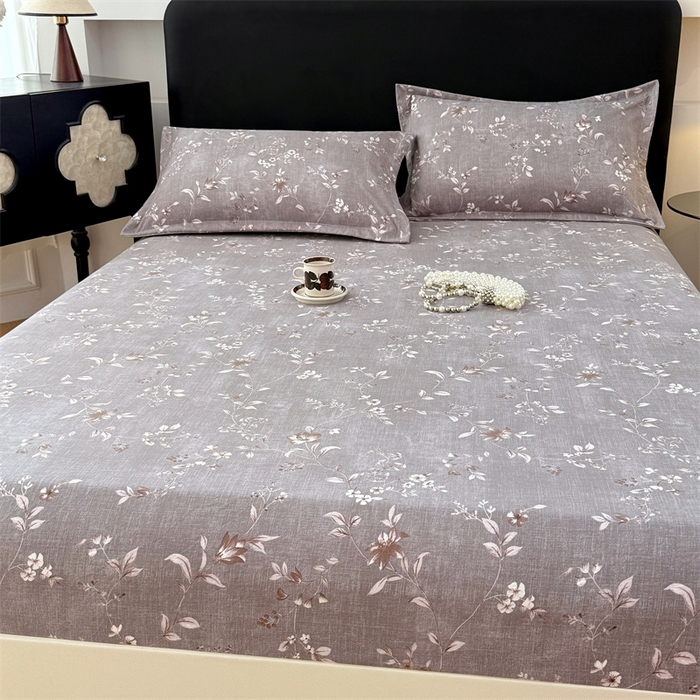 91家纺网 家纺一手货源 找家纺 梦舒羽 2025新款原麻床笠机洗家用防滑透气四季款床罩床垫床单保护套 花蕾