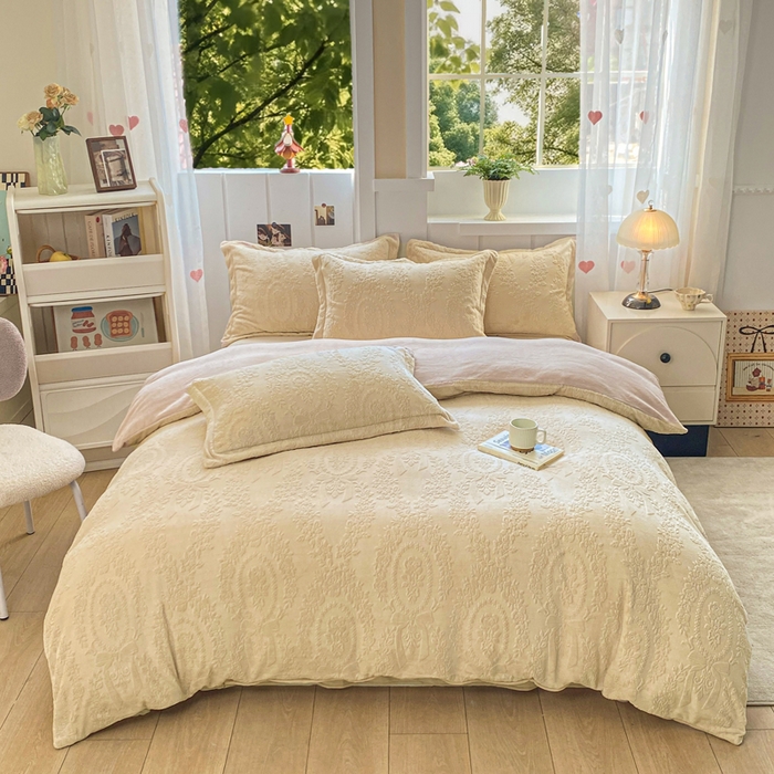 91家纺网 家纺一手货源 找家纺 （总）卓越家纺 2025新款加厚保暖牛奶绒四件套